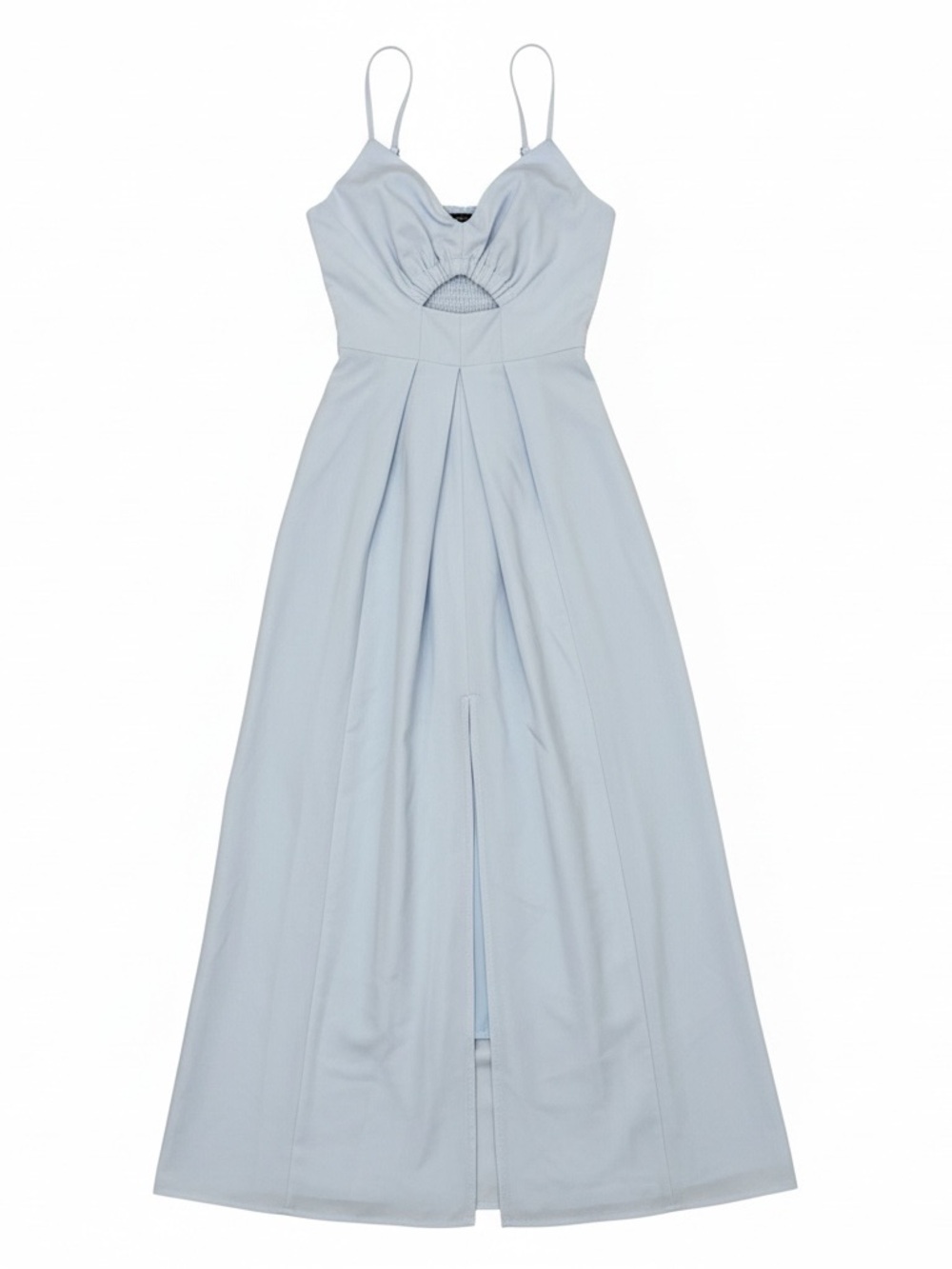 BTFBM Light Blue Spaghetti Strap Maxi Dress with Front Cutout Size Small